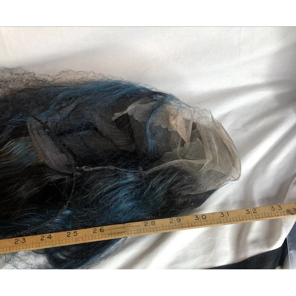 32” Long Gradient Curly Synthetic Wig Wavy Cosplay Wig Blue NEW - Picture 10 of 13